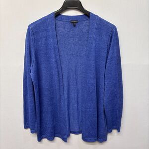 Talbots 100% Linen Open Front Cardigan Knit Sweater Size XL X-Large C053 -1